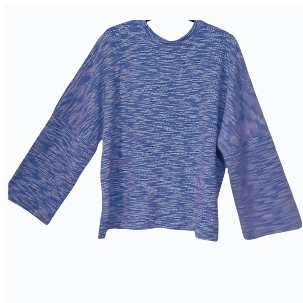 Plus Size Heather Blue Crew Neck Sweater by TIME TRU